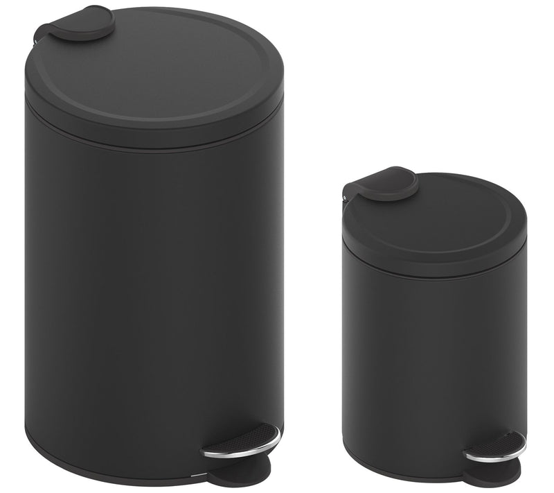 Mega Casa 2-Piece 3.2-Gal & 0.8-Gal Round MetalTrash Can Set — View 3