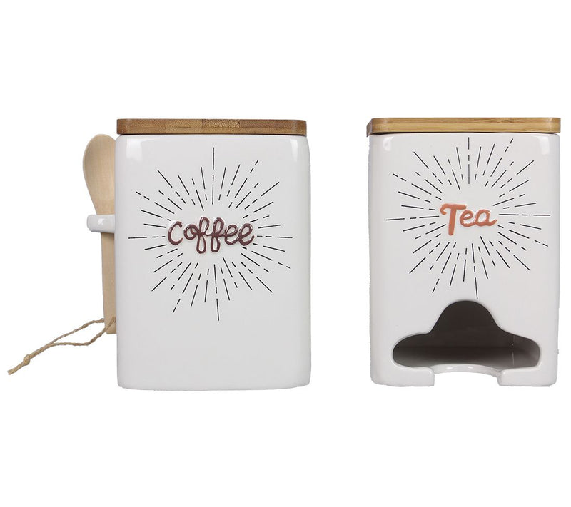 Young's Coffee/Tea Holders with Wood Lid and Spoon Set of 2 — View 3