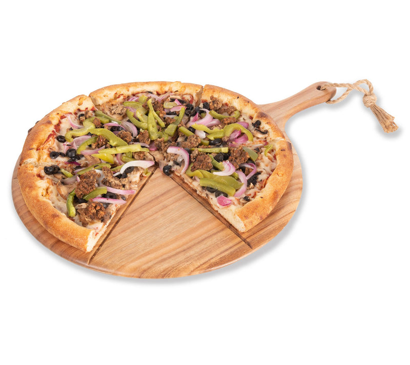 Toscana Napoletana Acacia Wood Pizza Cutter Serving Board — View 5