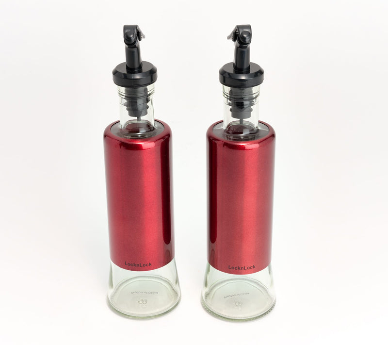 LocknLock S/2 Stainless Steel & Glass Oil & Vinegar Dispensers — View 4