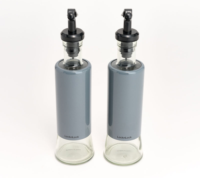 LocknLock S/2 Stainless Steel & Glass Oil & Vinegar Dispensers — View 7