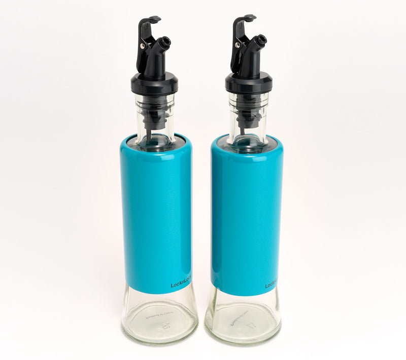 LocknLock S/2 Stainless Steel & Glass Oil & Vinegar Dispensers — View 10