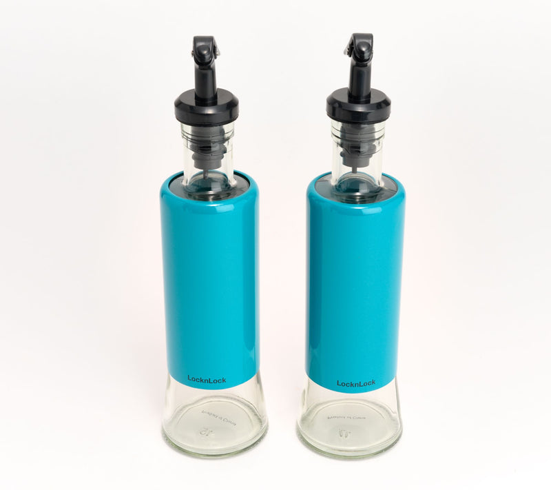 LocknLock S/2 Stainless Steel & Glass Oil & Vinegar Dispensers — View 9