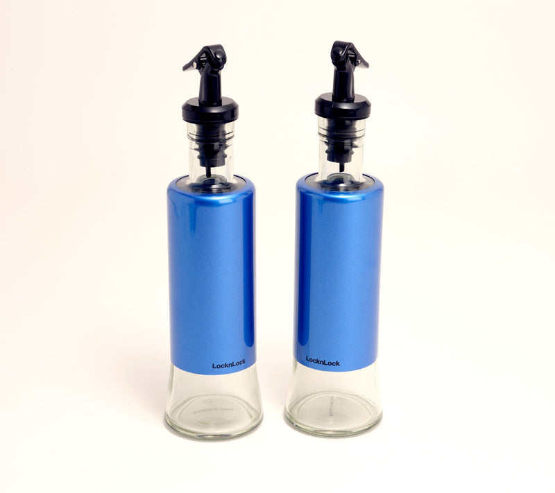 LocknLock S/2 Stainless Steel & Glass Oil & Vinegar Dispensers — View 5