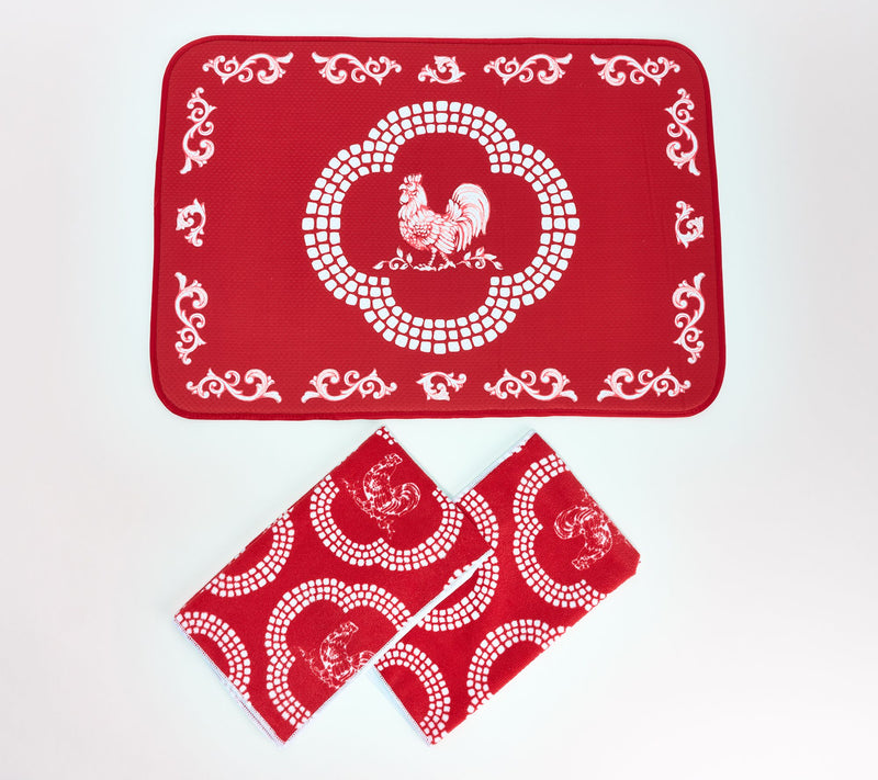 Temp-tations XL Drying Mat and (2) Microfiber Towels Set — View 34