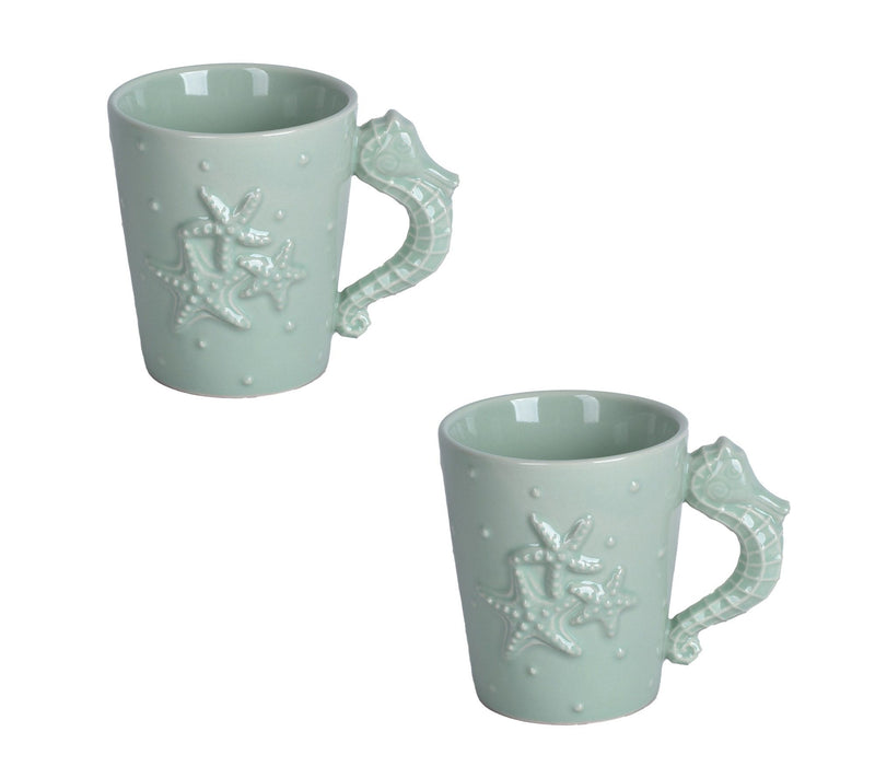 Temp-tations Knotical Set of (2) 16-oz Seahorse Mugs — Main view