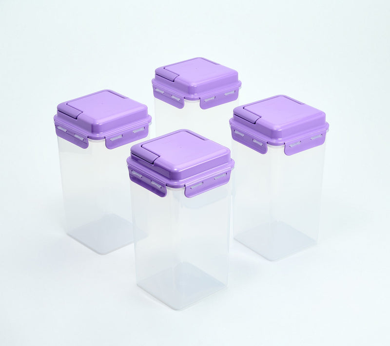 LocknLock Set of 4 Tall Pantry Canisters w/ Handle Lids — View 5