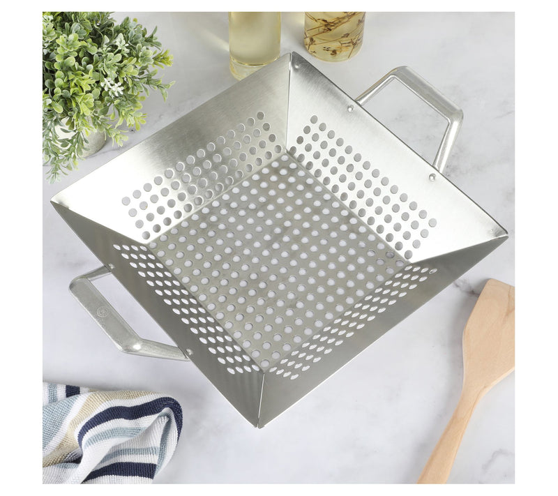 Martha Stewart Amber 12"Square Cast Aluminum BBQ Grill Topper — View 9