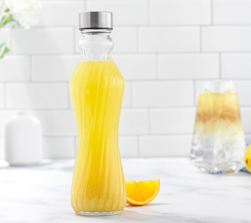 JoyJolt Spring Glass Fluted Water Bottles Set o6 — View 4