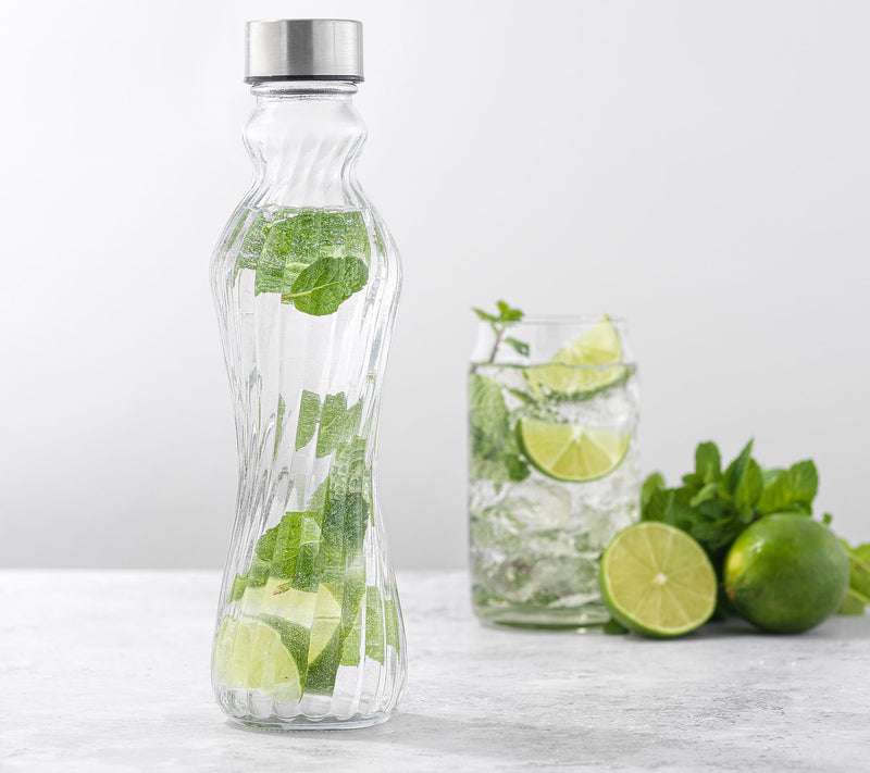 JoyJolt Spring Glass Fluted Water Bottles Set o6 — View 2