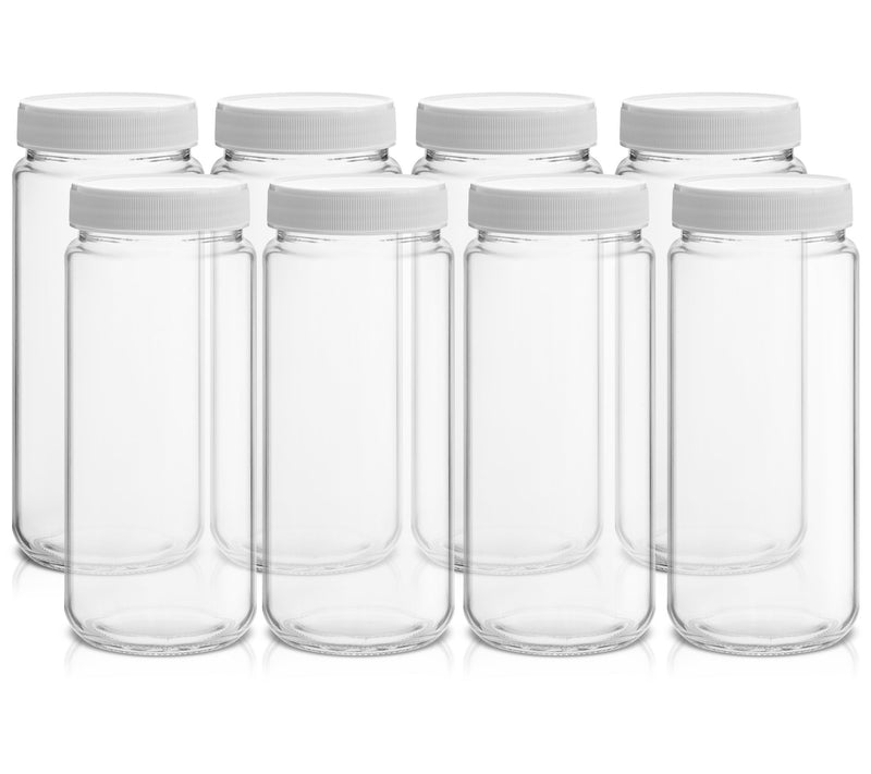 JoyJolt Reusable Glass Juice Bottles with Lidset of 8 — View 5