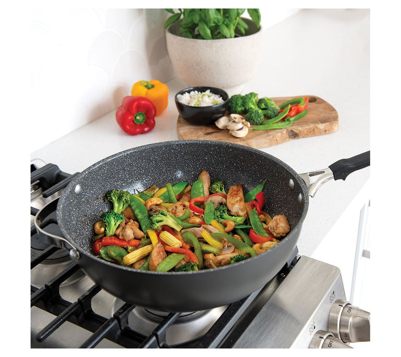 Nordic Ware Verde Ceramic Nonstick Spun 12" Wok — View 6