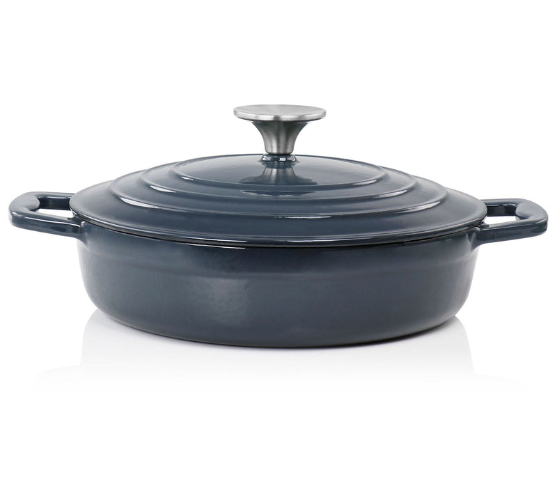 MegaChef 2 Quart Round Enameled Cast Iron Braiser Pan — View 7