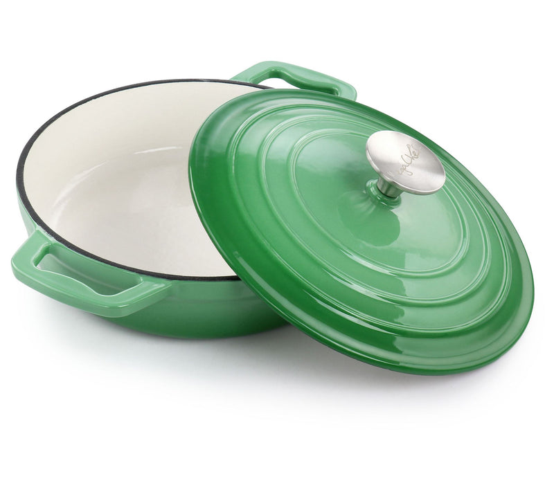 MegaChef 2 Quart Round Enameled Cast Iron Braiser Pan — View 5