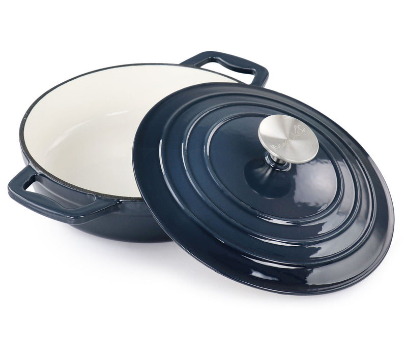 MegaChef 2 Quart Round Enameled Cast Iron Braiser Pan — Main view