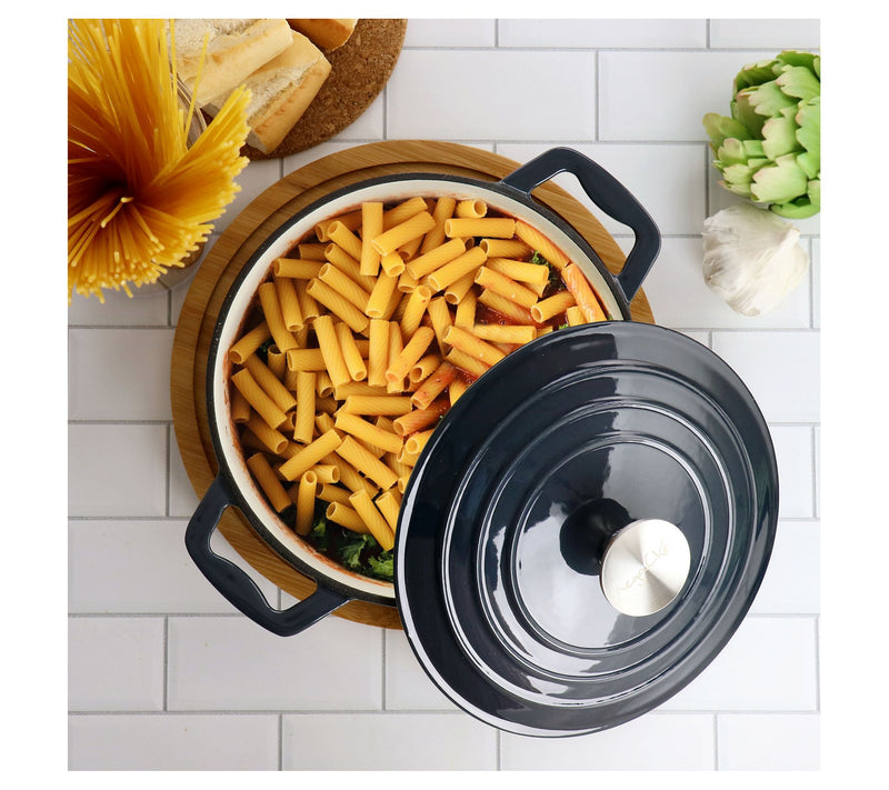 MegaChef 2 Quart Round Enameled Cast Iron Braiser Pan — View 11