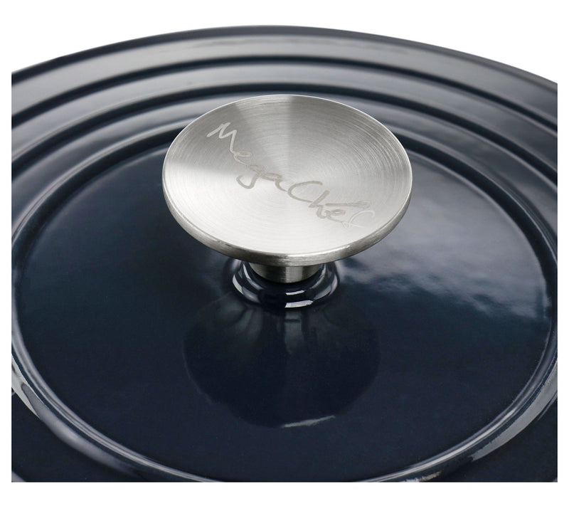 MegaChef 2 Quart Round Enameled Cast Iron Braiser Pan — View 9
