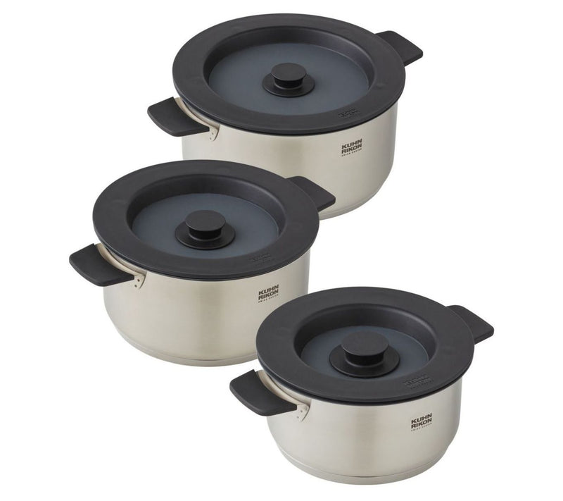 Kuhn Rikon 3-Piece Smart & Compact Pot Set — Main view