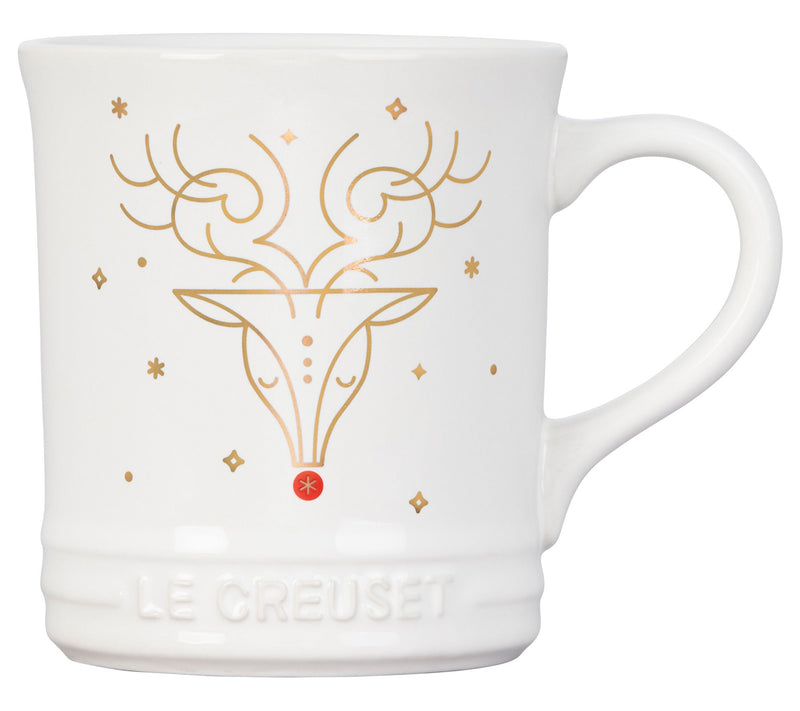 Noel Collection: 14 oz. Rudolph Mug - White w/ Applique — View 3