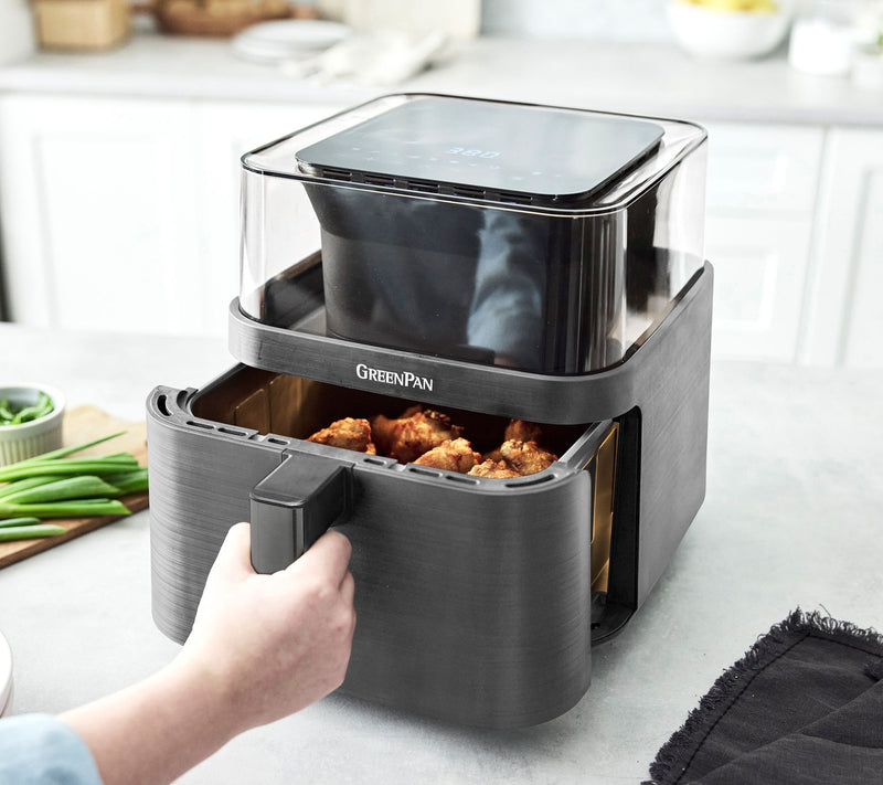 GreenPan 7Qt Ceramic Nonstick 360 Clear View Air Fryer — View 8