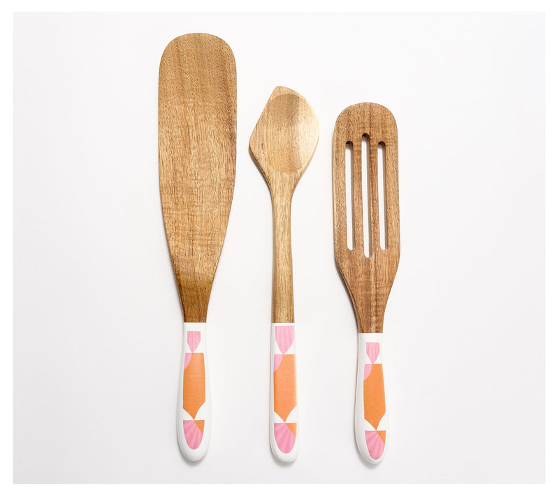 Mad Hungry 3pc Acacia Printed Wood Kitchen Tool Set — View 5