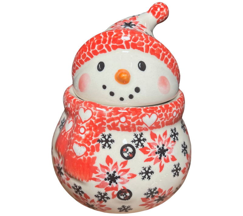 Lidia's Polish Pottery Small Snowman Candy Dish — Main view