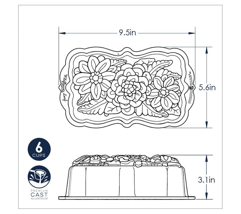 Nordic Ware Wildflower Loaf Pan — View 4