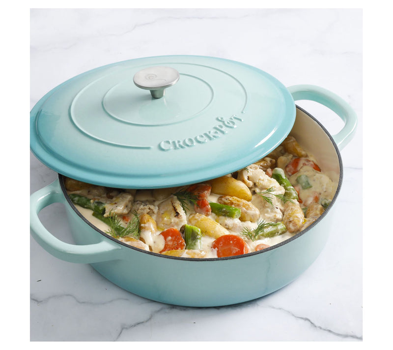 Crock-Pot Artisan 5 Quart Round Enameled Cast I ron Braiser Pa — View 10