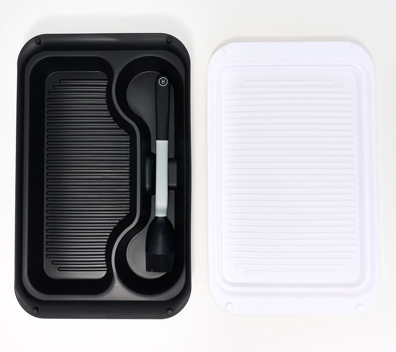 Henning Lee BBQ Prep Tray with Lid & Marinating Brush — View 11