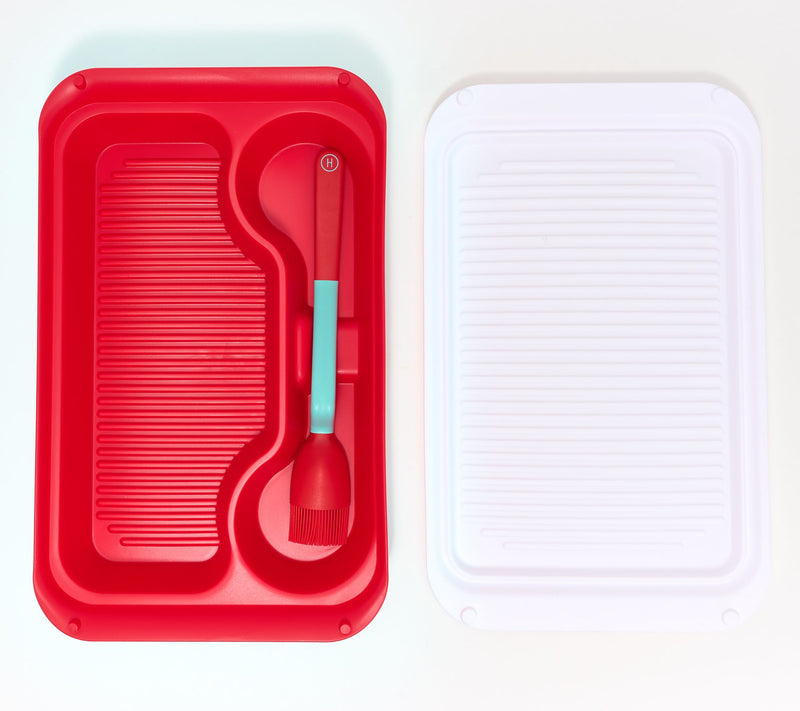 Henning Lee BBQ Prep Tray with Lid & Marinating Brush — Main view