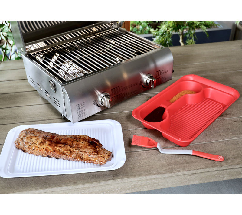 Henning Lee BBQ Prep Tray with Lid & Marinating Brush — View 5