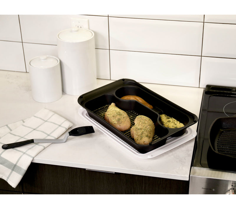 Henning Lee BBQ Prep Tray with Lid & Marinating Brush — View 6