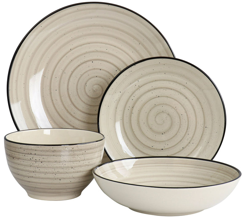 Elama Gia 24-Piece Round Stoneware Dinnerware Set — View 12