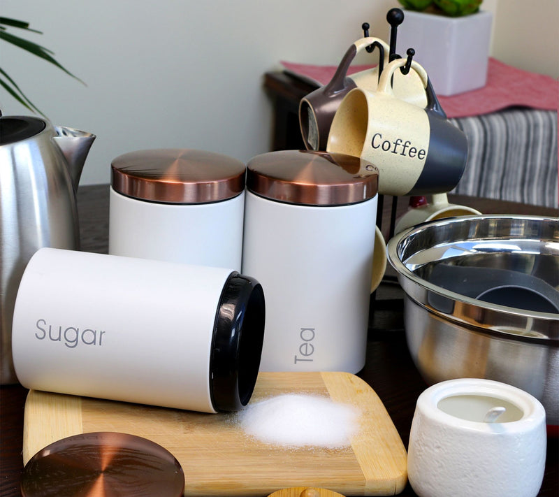 MegaChef Kitchen Storage 3 Piece Sugar, Coffeeand Tea Set — View 4