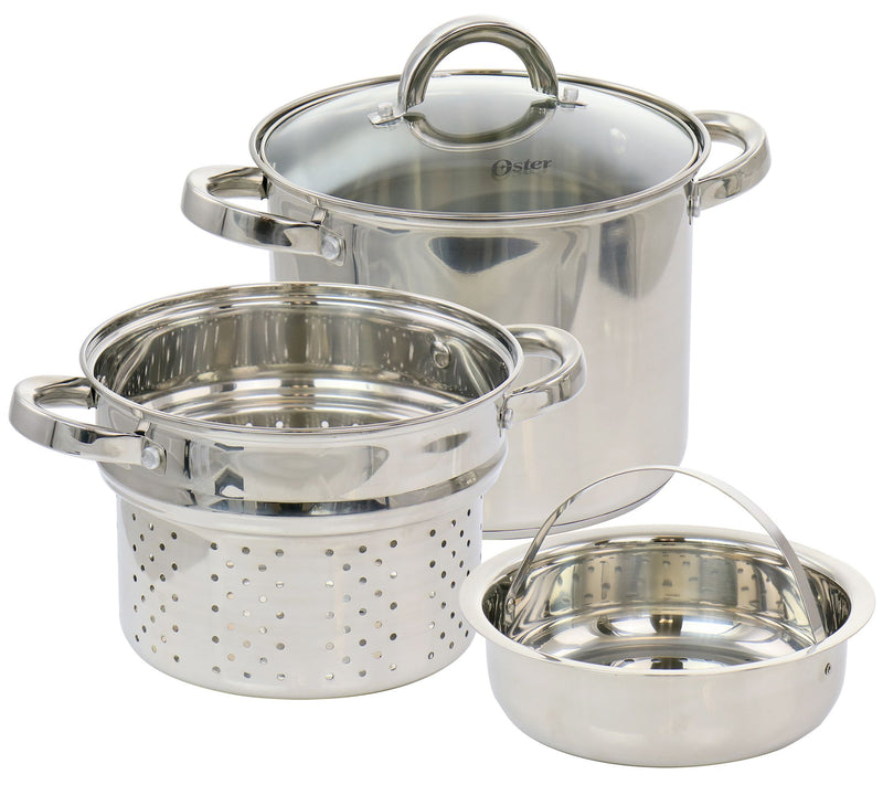 Oster Sangerfield 4 Piece 5 Quart Stainless Ste el Pasta Pot — View 3