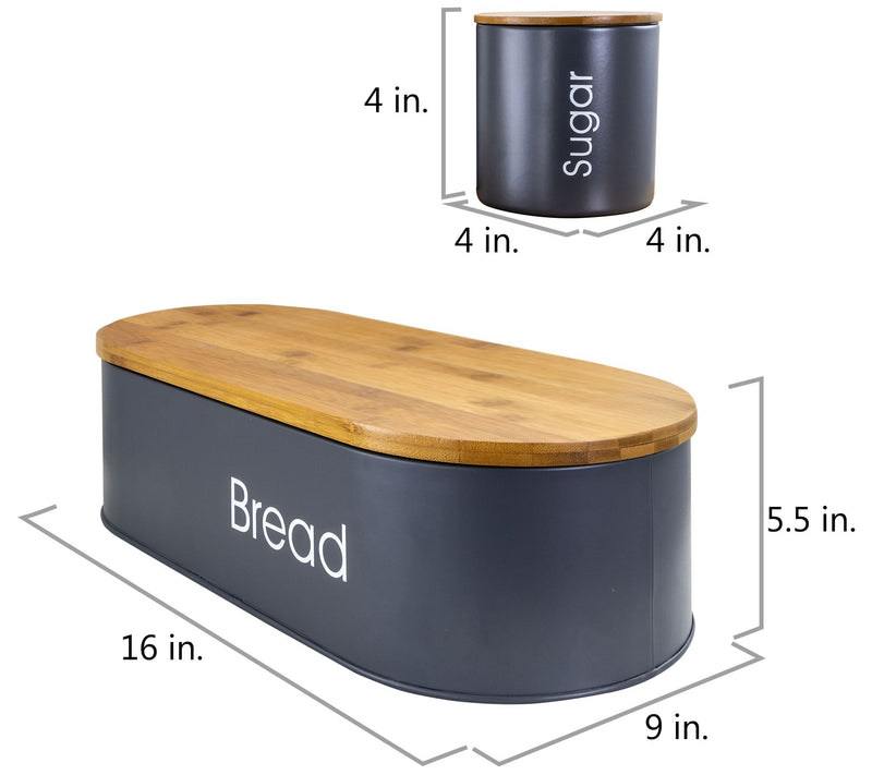 MegaChef Bamboo Kitchen Countertop 4-Piece Metal Storage Set — View 7
