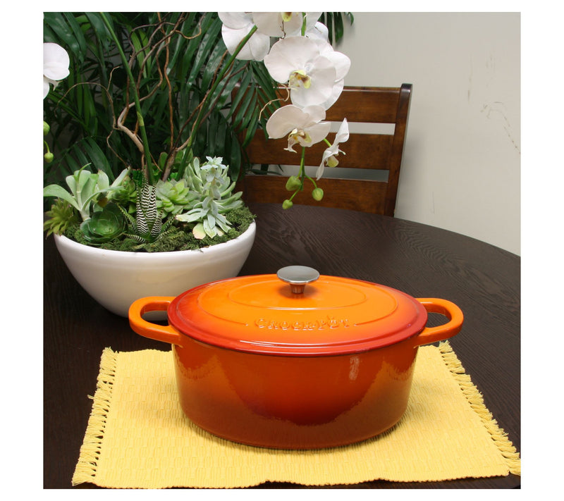 Crock Pot Artisan 7 Quart Enameled Cast Iron Oval Dutch Oven — View 4