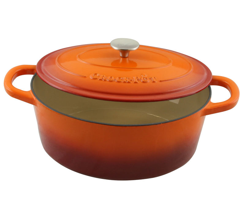 Crock Pot Artisan 7 Quart Enameled Cast Iron Oval Dutch Oven — View 5