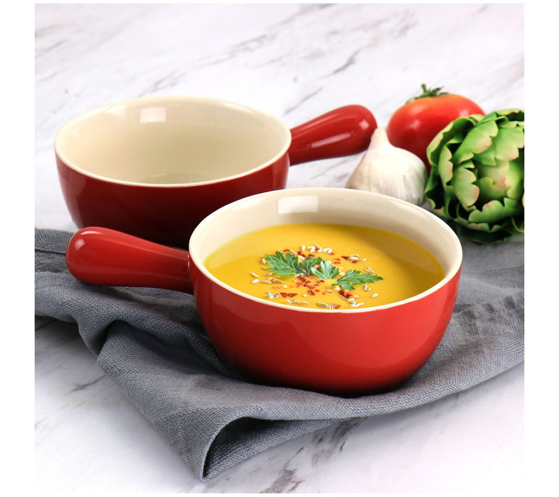 Crock-Pot 2 Piece Stoneware 22oz Soup Bowl Setw/ Long Handles — View 8