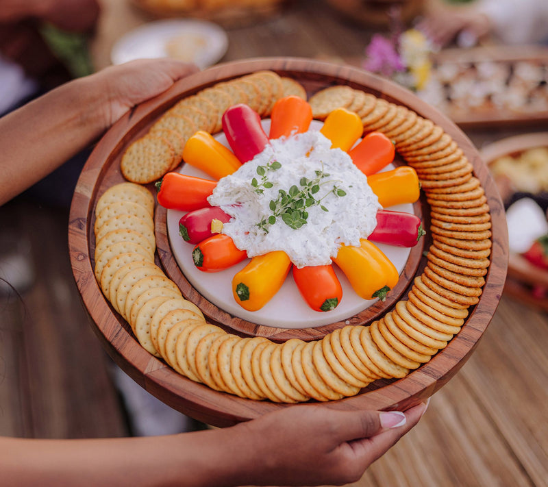 Toscana Charcuterie Platter with Marble Cheeseboard Insert — View 9