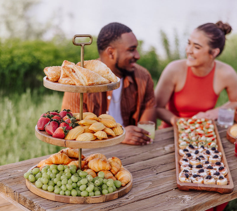 Toscana Tapas Mango Wood 3-Tiered Serving Tray — View 10