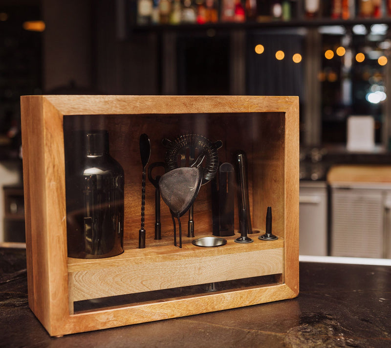 Legacy Old Fashioned Mango Wood Bar Set — View 10