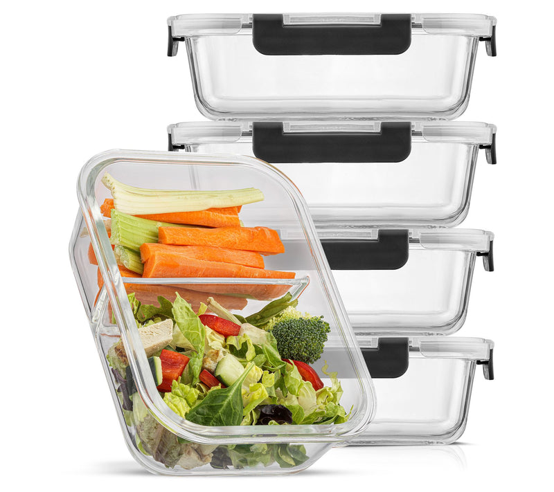 JoyJolt 2-Sectional Food Prep Storage Containers - Set of 5 — Main view