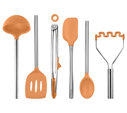 Tovolo Set of 6 Silicone Kitchen Utensils w/SS Handles