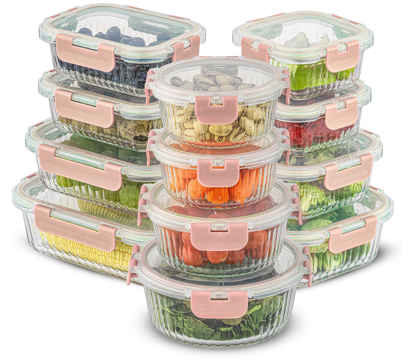 JoyJolt 24-Piece Fluted Food Storage Containeret with Lids — View 11