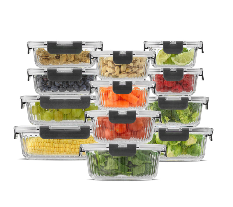 JoyJolt 24-Piece Fluted Food Storage Containeret with Lids — View 15