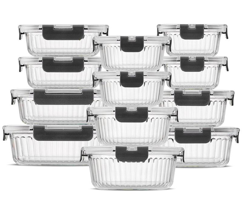 JoyJolt 24-Piece Fluted Food Storage Containeret with Lids — View 13