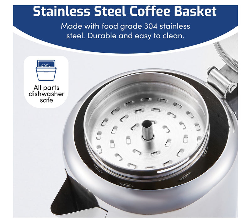 Elite Gourmet 8-Cup Classic Stovetop Coffee Percolator — View 4