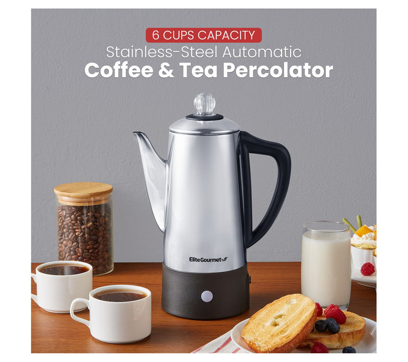 Elite Gourmet Electric 6-Cup Coffee Percolator — View 4