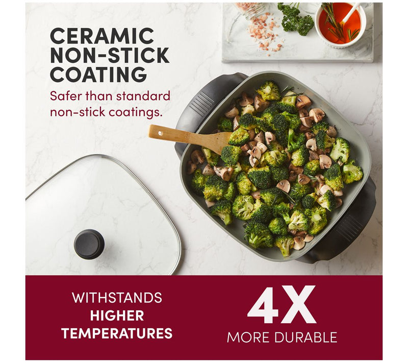 Elite Gourmet 12" x 12" Electric Skillet with Glass Lid — View 6